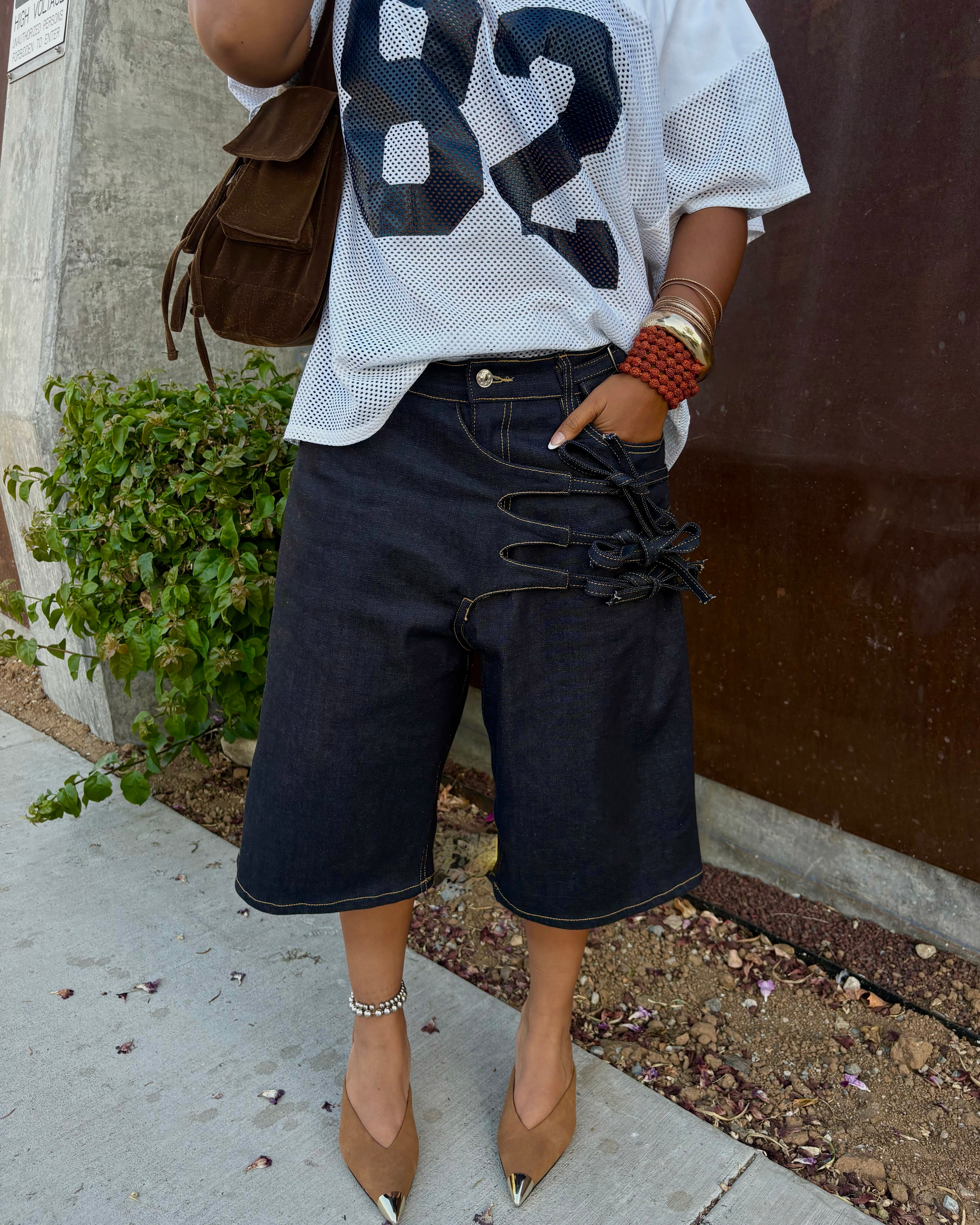 Tie Detail Jorts