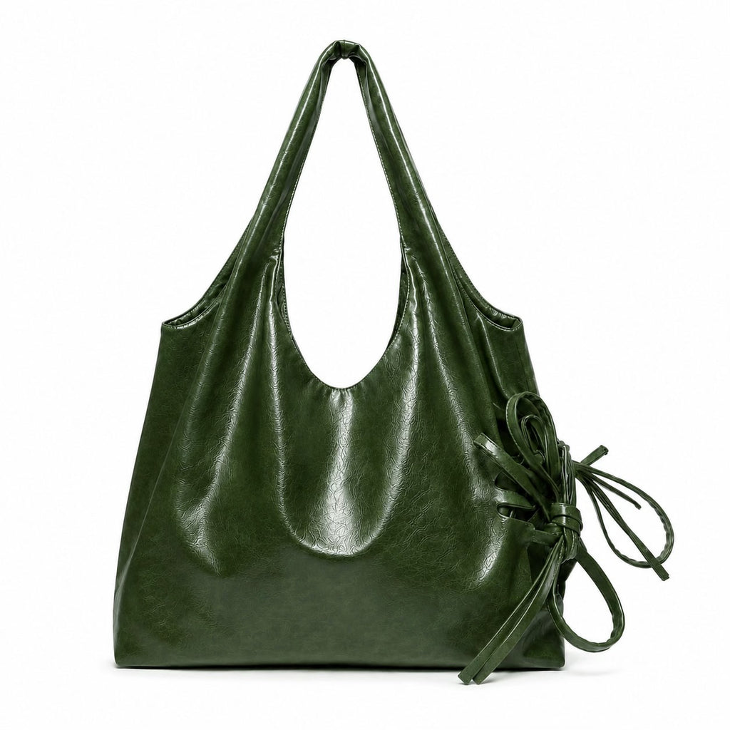 TIE DETAIL TOTE (EVERGREEN)