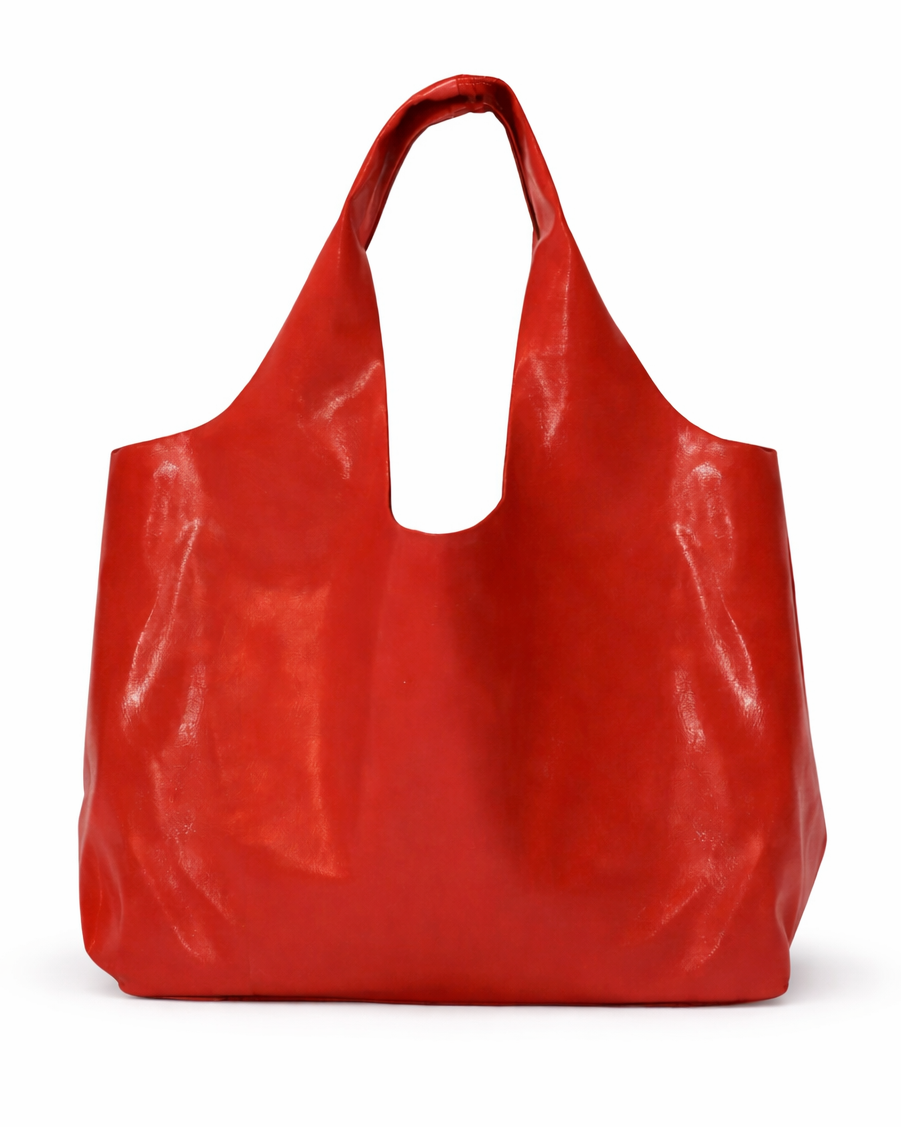 TIE LEATHER TOTE