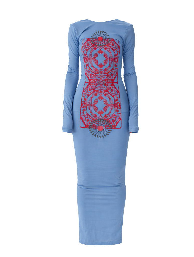 LONG SLEEVE MANDALA DRESS
