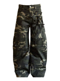 CAMO TIE DETAIL CARGO PANTS