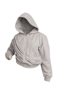 PLEATED GREY HOODIE