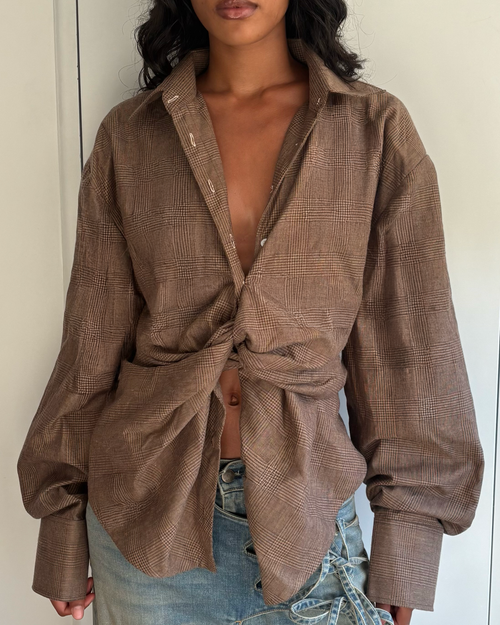 BROWN MADRAS CHECK SHIRT
