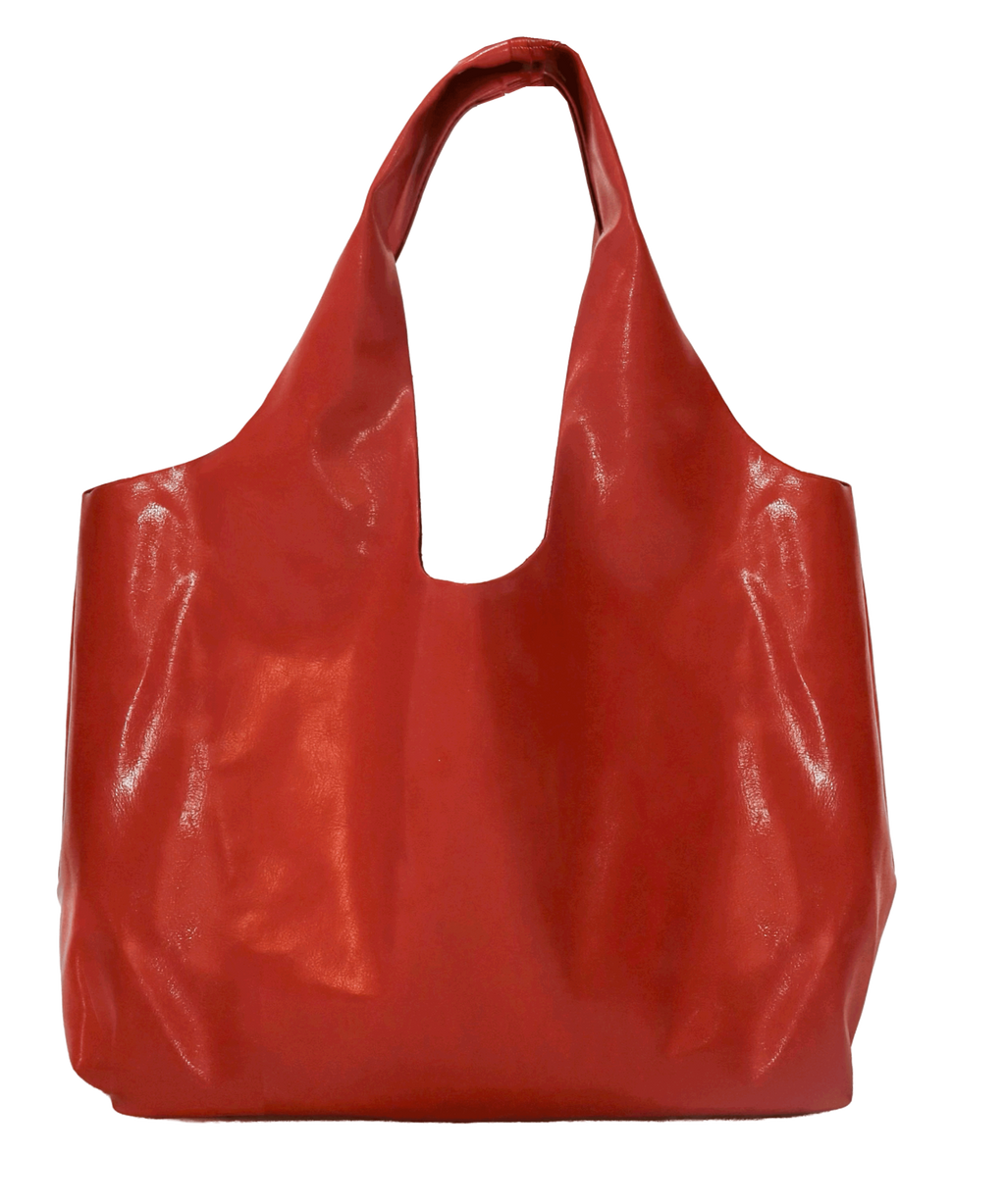 TIE LEATHER TOTE