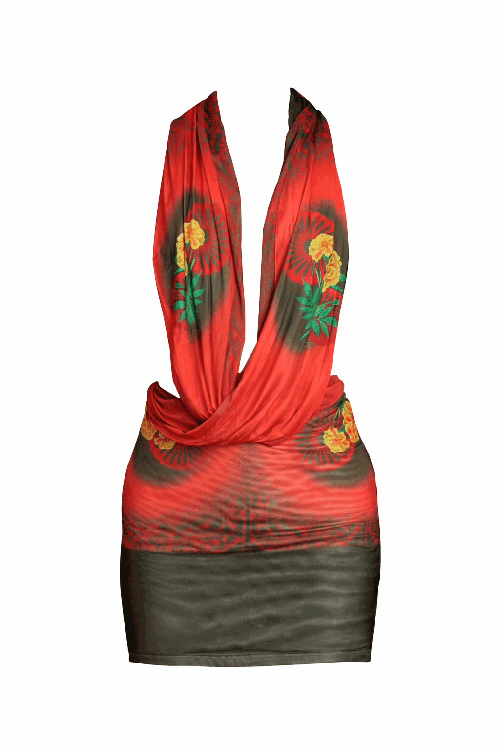 CROSS COWL MINI DRESS